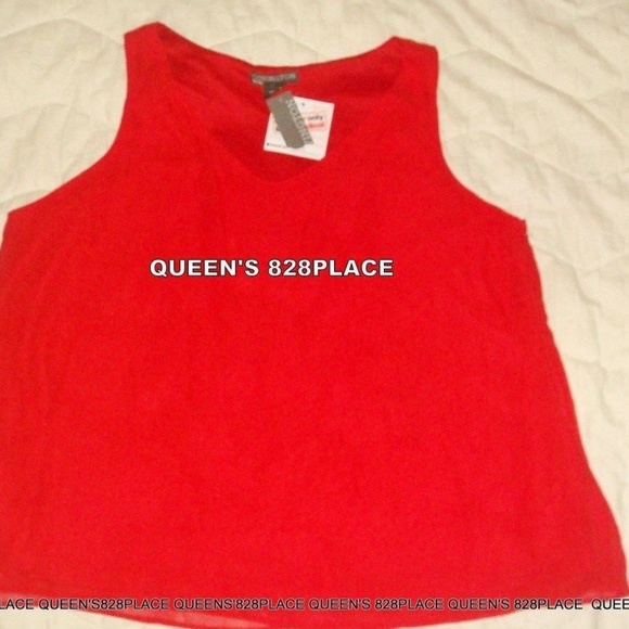 ⬇⬇⬇ Nwt Covington XLP  Petite Red V-Neck Tank Top - Picture 1 of 4